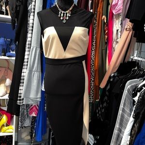 Black and beige dress